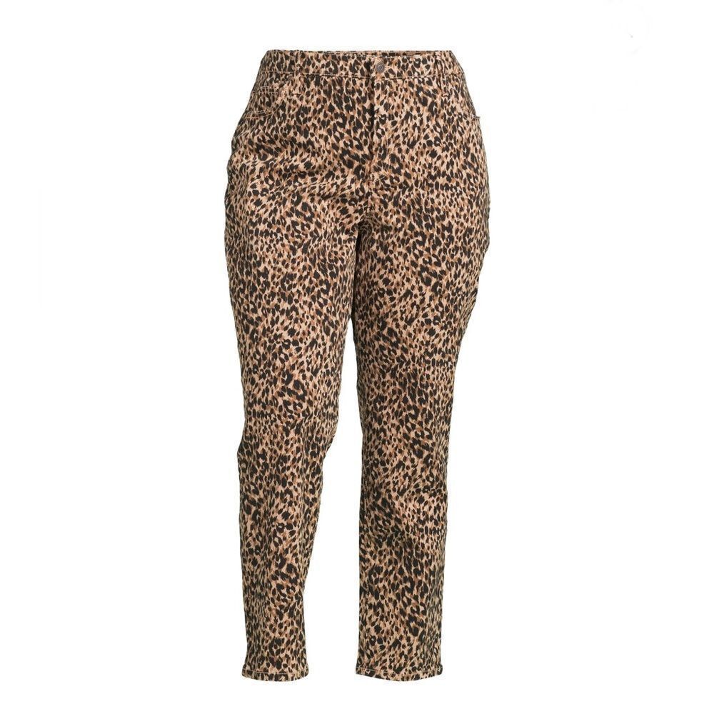 Women's Plus Core Denim Straight Leg Jeans Pants Leopard Print Size 14W - Picture 5 of 9